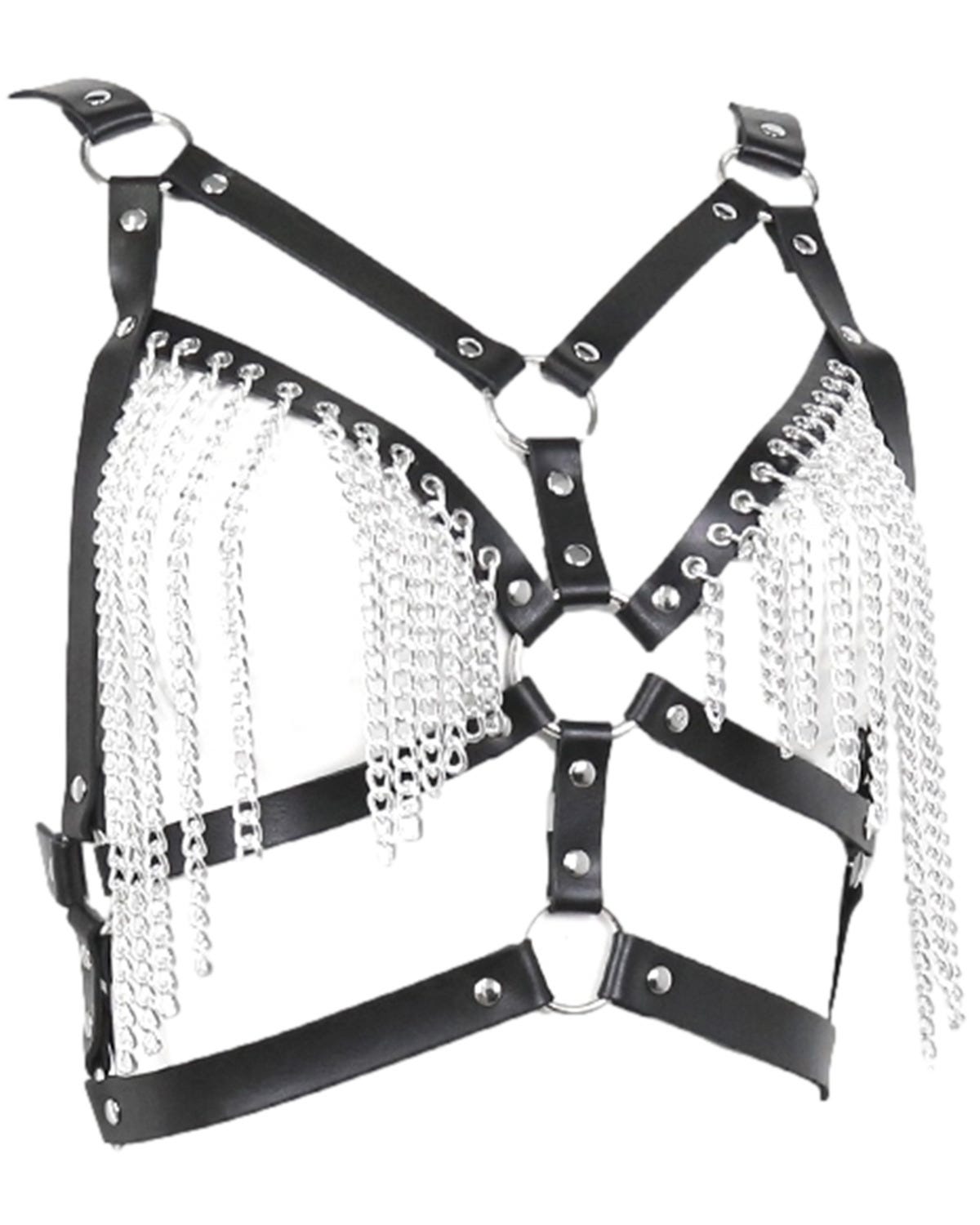 Harnais Bdsm Ajustable avec Chaînette
