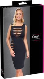 Robe moulante courte noire avec découpes sexy Noir