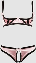 Ensemble 2 pièces ouvert satin rose L Rose