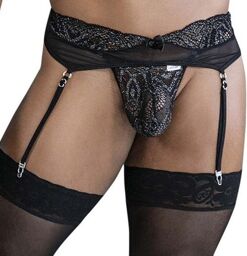 String et Porte-jarretelles Heria Noir Noir