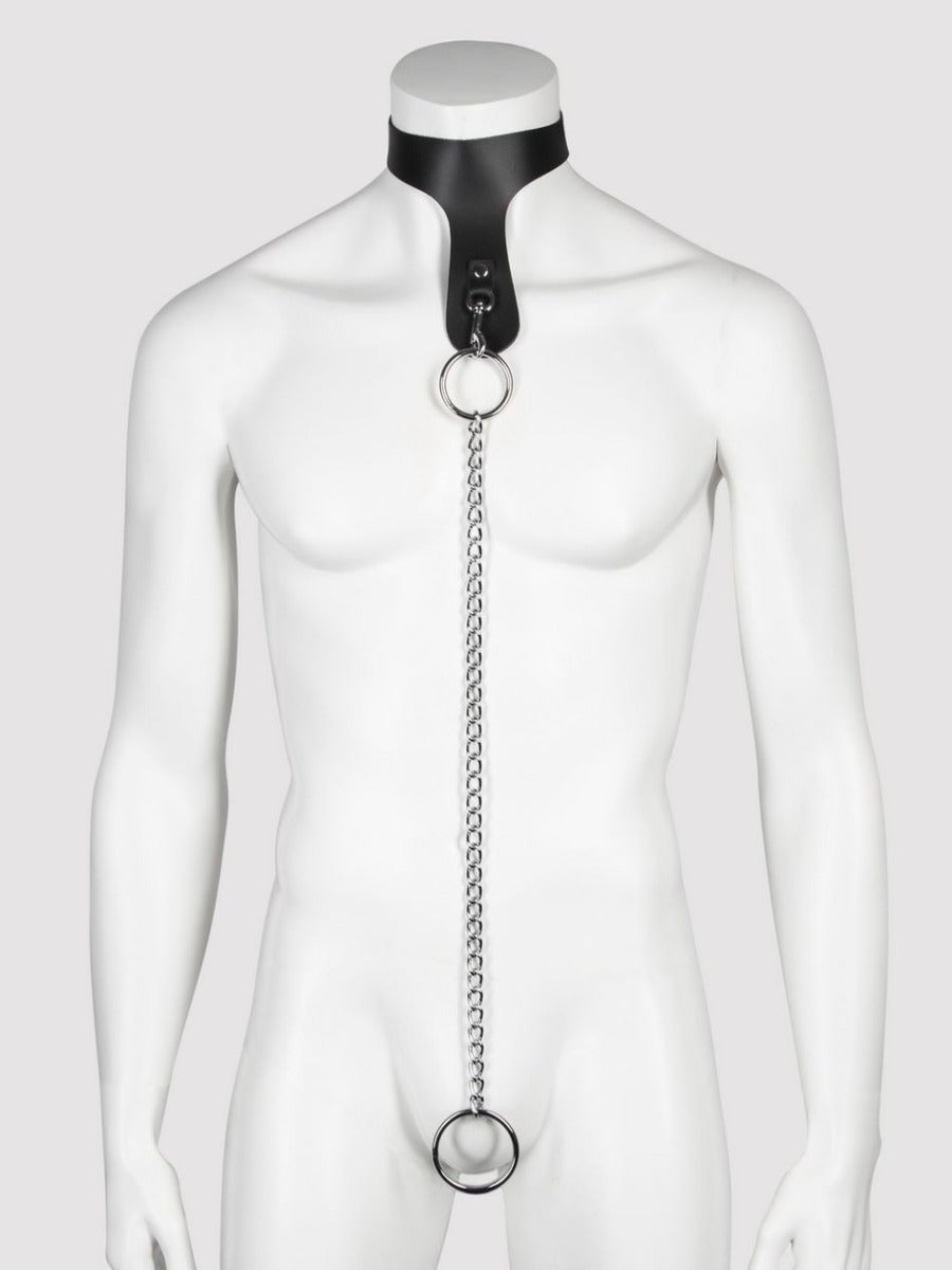 Collier en cuir avec cockring Deluxe
