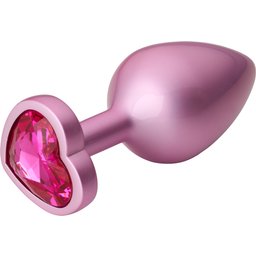 Plug Anal Medium en Métal Scintillant Rose en Forme de Cœur