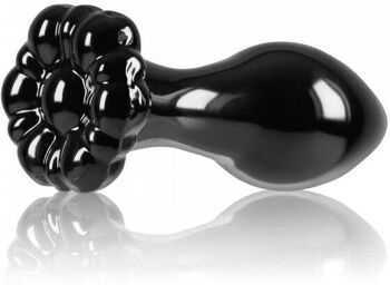 Plug Anal en Verre Crystal Flower Noir