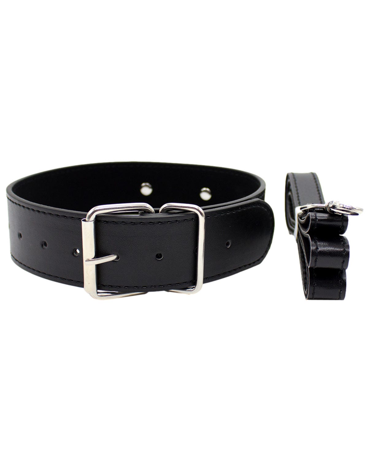 Collier et laisse noirs