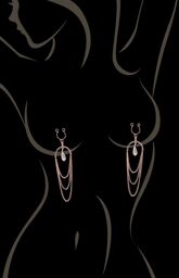 Bijoux de seins avec 3 chainettes doré rose et une perle