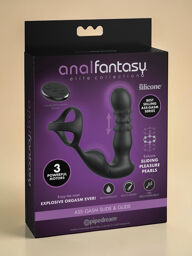 Vibromasseur anal avec anneau et stimulation périnéale en silicone doux