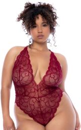 Body grande taille couleur framboise Rose