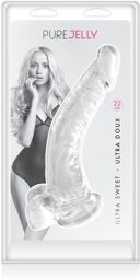 Gode jelly courbe transparent ventouse taille XL 22cm