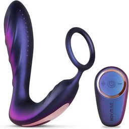 - Plug anal vibrant avec cockring et télécommande - Violet