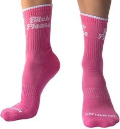 Chaussettes roses Bitch Please Barcode