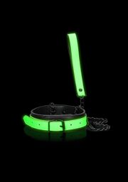 Collier avec laisse - Glow in the Dark - Neon Green/Black