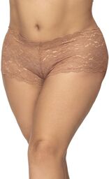 Shorty grande taille en dentelle couleur taupe Taupe