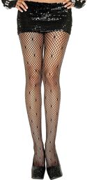 Collant en fine résille forme mini losange noir - MH5043BLK Noir