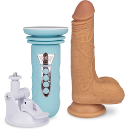 Mini fucking machine avec gode ventouse va-et-vient gode vaginal ou anal homme ou femme - Bleu