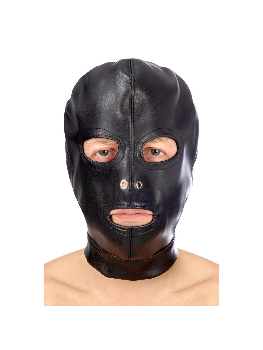 Cagoule BDSM en Similicuir Yeux & Bouche Ouverts Fetish Tentation