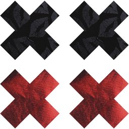 Peekaboos Cache-Tétons Autocollants Rouges en Croix Lot de 2