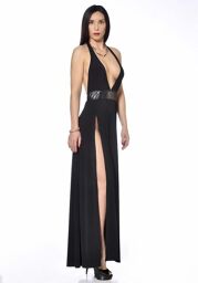 Robe longue Lycra ISABELLA Noir
