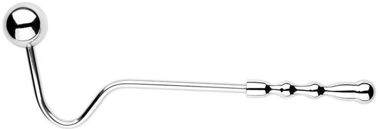 Crochet anal en métal avec poignée Double Ball 10cm