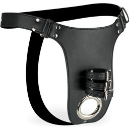 String cage de chasteté en similicuir Hold It