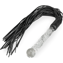 Martinet en similicuir et manche en verre Clear Intentions