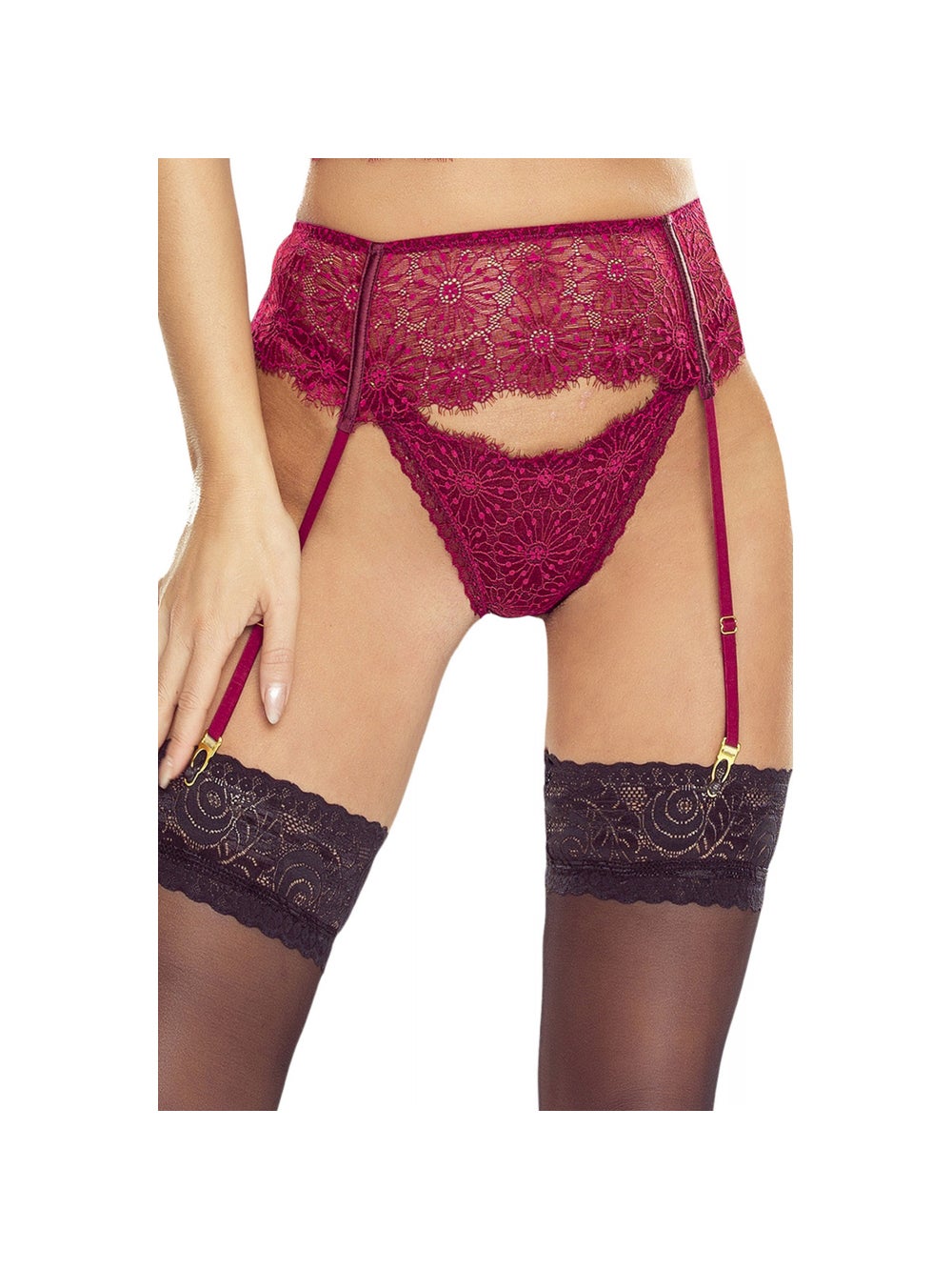 Porte-Jarretelles Passion Glamour PR1636 Bordeaux