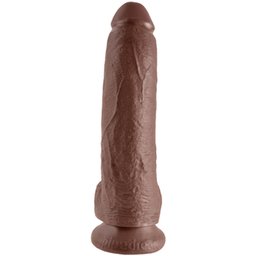 Dildo avec testicules - 25cm - Sombre