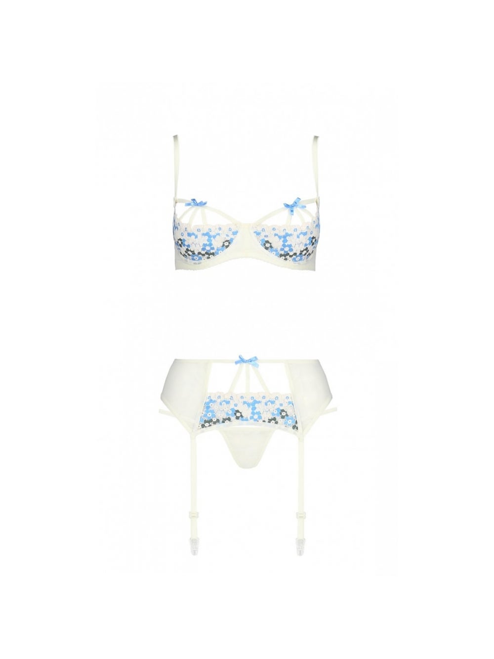 Ensemble 3 Pièces Emma Ecru & Bleu