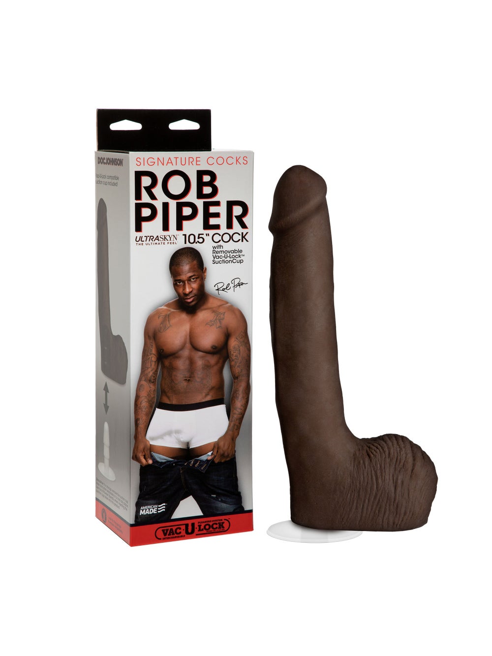 Gode XXL avec testicules Rob Piper 26,7 cm Signature Cocks