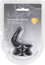 Cockring en silicone double large - S - Noir
