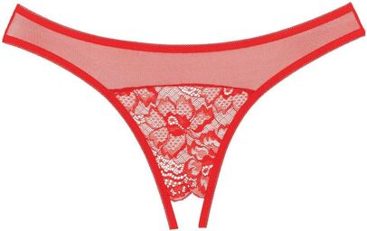Culotte rouge ouverte à  l'entrejambe Rouge