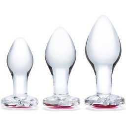 Glas - Heart Jewel Glass Anal Training Kit 3 pcs