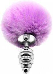 Plug anal en métal Fluffy Twist S Rose