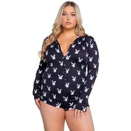 Playboy – Slumber Bunny Romper – Noir