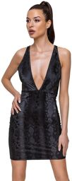 Robe imitation peau de serpent Noir