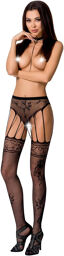 Collants effet jarretelles noirs Noir