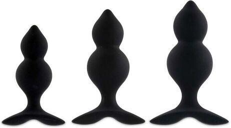 Kit de 3 Plugs Anal Bibi Twins Noir