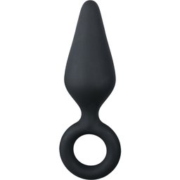 EasyToys - Plug anal noir avec anneau - Small 8,5 cm