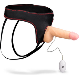 Gode ceinture vibrant 18,0cm 10 modes