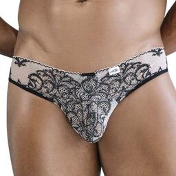 Slip sexy Farellia Noir-Chair Blanc