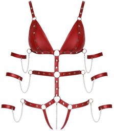 Body lanières élastiques BDSM Rouge