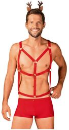 Ensemble 3 Piàces Harnais Mr Reindy Rouge Rouge