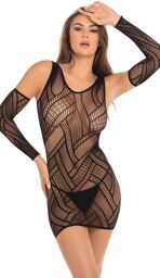 Robe avec mitaines - REN7085BLK Noir