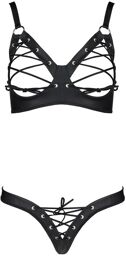 Ensemble Celine bikini similicuir Noir