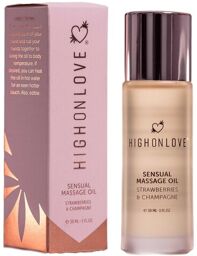 Mini Huile de massage luxueuse Fraises et champagne - 30 ml