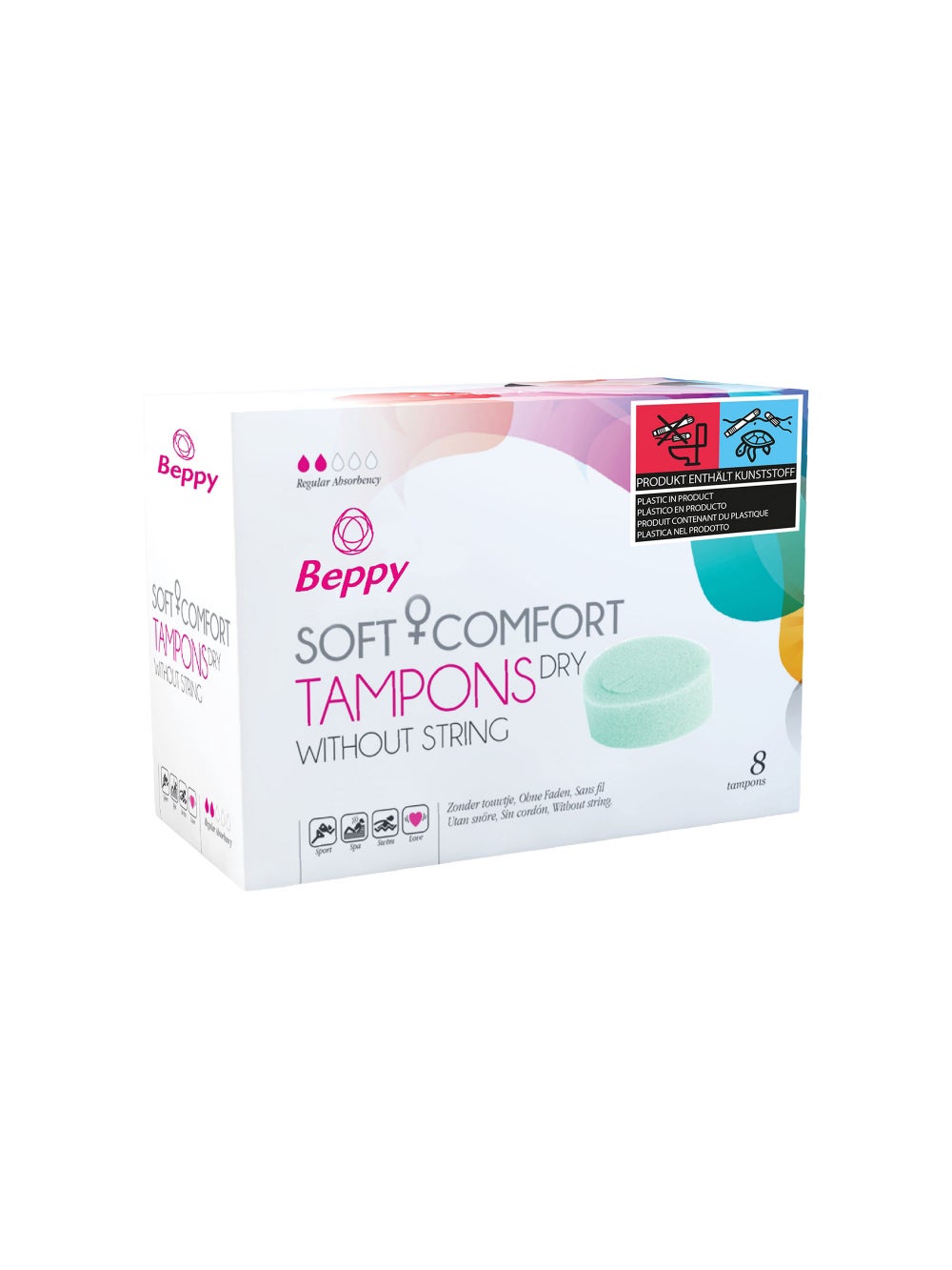 Éponges Menstruelles Soft + Comfort DRY Tampons Boîte de 8