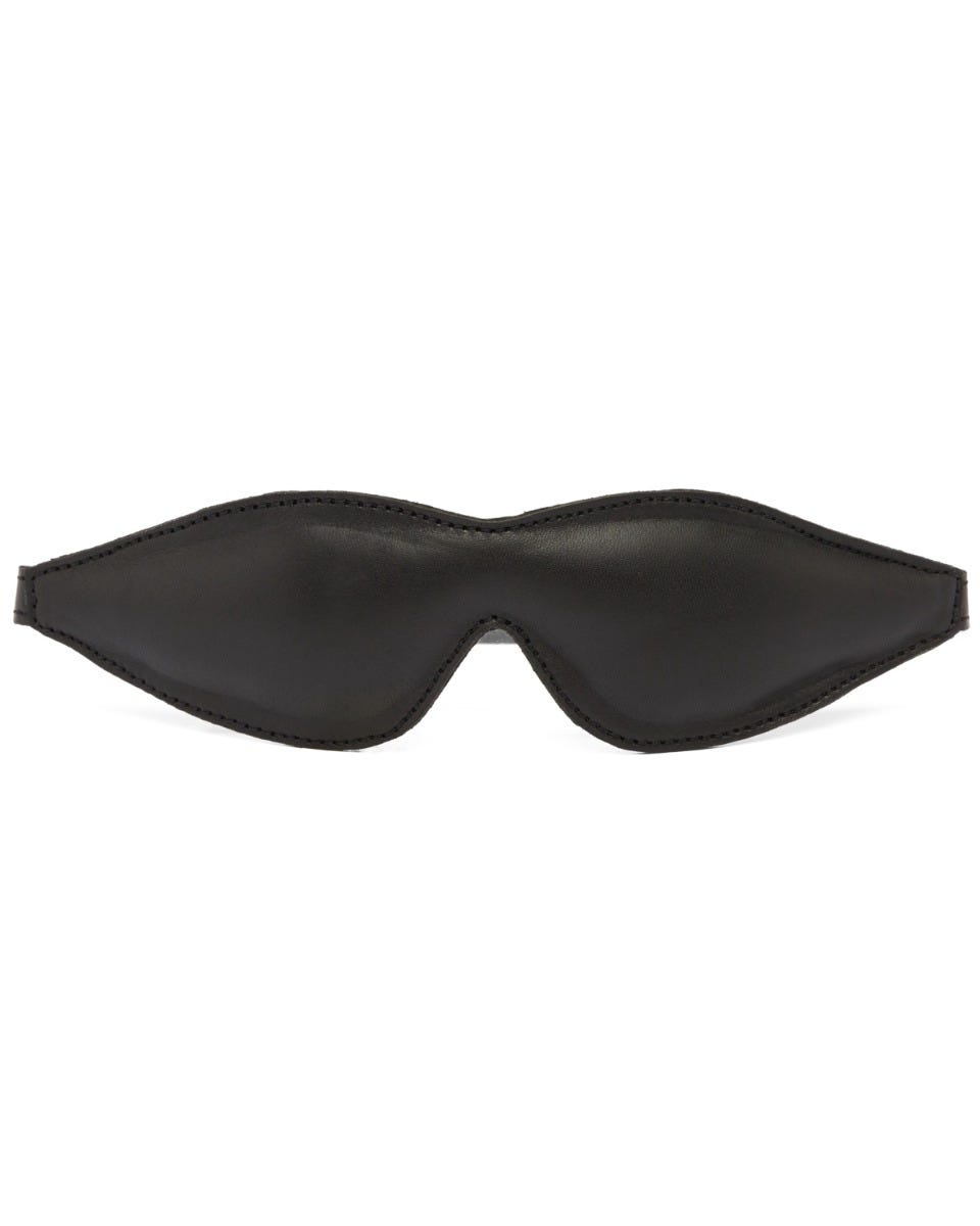 Masque occultant noir en cuir véritable souple avec rembourrage