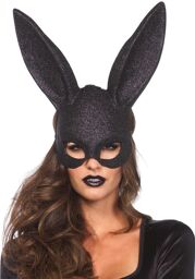Masque Lapin à Paillettes Noir