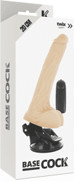 Gode Réaliste tésticule Naturel 20 CM vibrant à ventouse
