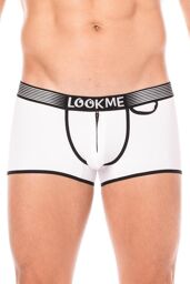 Mini-Pants blanc échancré avec zip Blanc