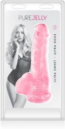 Gode jelly rose ventouse taille M 17.5cm